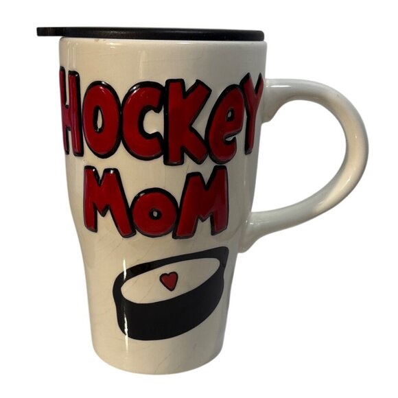Hockey Mom Travel Mug Ceramic Our Name Is Mud Hockey Forever Housework Whenever - Picture 1 of 8